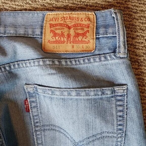 Levi's 511 Jeans Straight Leg Denim Light Blue Men's 30 x 30 - Picture 10 of 14